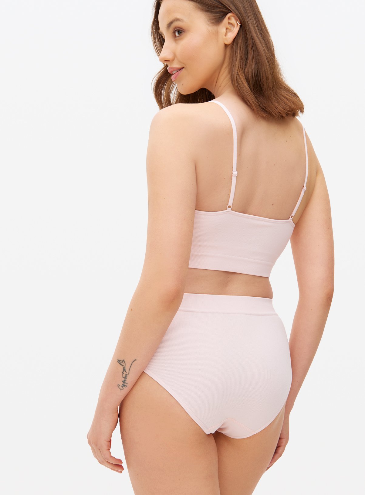 Plain Rib Seamfree High Leg Knickers 3 Pack S - Image 4 thumbnail